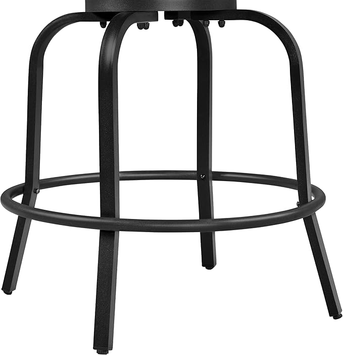 Yaheetech 6 Piece Patio Swivel Bar Stools Texteline Chairs with High Back/Armrest/Footrest, All Weather Padded Seating Outdoor Furniture Height Outdoor Chairs for Outside, Lawn & Garden