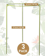 3-Pack Heavy Duty Plant Support Stakes, Metal Plant Ring Cages for Indoor Outdoor Plants, Adjustable Garden Stakes for Peonies, Monstera, Pothos, Hydrangea, Vines & Potted Plant (10" W x 17" H)