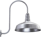 Wall Light, Galvanized Steel Farmhouse Barn Fixture, 16-Inch Dome