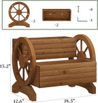 Wooden Wagon Planter Flower Cart with Wheels Garden Box Garden Planter, Decorative Planter for Flowers Herbs Vegetables for Indoor & Outdoor Décor Flower Cart for Patio Garden Balcony (Brown)