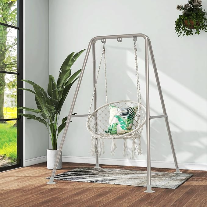 Hammock Stand, Steel A-Frame, 300 lb Capacity, Silver