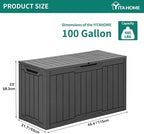 YITAHOME 100 Gallon Outdoor Storage Box, Large Water Resistant Resin Deck Box - Image 8