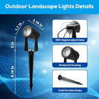 ZYAN Low Voltage Landscape Lights LED Landscape Lighting with Sensor, IP65 Waterproof Outdoor Spotlights for Yard Garden, Plant Tree Spoltights Dimmable with Timer, Auto ON/Off (2 Pack)