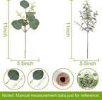 Artificial Eucalyptus Greenery Stems, 80 Pcs Green Mixed Leaves