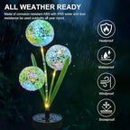 Upgraded Solar Garden Lights, 4 Pack Outdoor Solar Lights, Bigger Round Panel for 40-Hour Runtime, Serve as Outdoor & Indoor Decor, Waterproof Flower Lights for Patio Yard Decoration