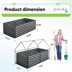 Quictent Raised Garden Bed Galvanized Raised Beds for Gardening Vegetables with Cover 6x3x2 ft Tall Metal Planter Box Outdoor Use (Green)