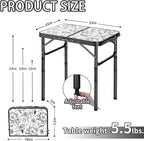 Outdoor Side Table, Portable 3 Adjustable Height Small Outdoor Folding Table, Aluminum Foldable Patio Side Tables for Outside Indoor, Plant Stand Coffee End Table for Pool, Porch,Garden, Balcony