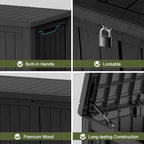150 Gallon Resin Deck Box, Waterproof Outdoor Storage Box - Image 7