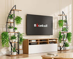 Plant Stand Indoor with Grow Lights, 6 Tiered Tall Plant Shelf, 63" Metal Plant Stand for Indoor Plants Multiple, Half-Moon Plant Rack Display Shelf, 2 Pcs Plant Holder for Living Room, Patio