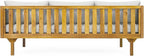 Merax 67.5" Outdoor Patio Daybed 3 Seater Sofa Bed,Acacia Wood Frame with Rattan Arm,Cushion & Pillow for Pool