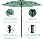 Best Choice Products 10ft Outdoor Table Compatible Steel Polyester Market Patio Umbrella w/Crank and Easy Push Button Tilt