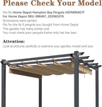 SCOCANOPY Beige Ripstop Replacement Cover Fit for Home Depot Hampton Bay Pergola # GFM00467F,GFM00469A