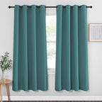 NICETOWN Insulated Curtain Blackout Drapery - Triple Weave Microfiber Home Thermal Insulated Solid Ring Top Blackout Curtain/Panel for Bedroom(Sea Teal, Sold as 1 Panel, 52 x 72 inches)