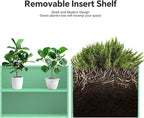 Rectangular Planter Box with Removable Insert Shelf - 32x12x24 Inches Large Size Planters for Patio Yard, Green