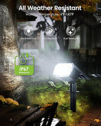 Solar Spot Lights Outdoor IP67 Waterproof 10 Pack, 63 LED 3 Modes Solar Landscape Spotlights for Yard Garden Pathway Wall House Garage (Cool White)