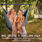 Hammock Swing Chair for Outdoor & Indoor, Lightweight & Portable, Perfect for Adults & Camping (Black, Gray)