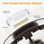 LUTEC 72W 7500LM LED Security Lights Motion Sensor Light Outdoor, 5000K Daylight, IP65 Waterproof, Dusk to Dawn, 3-Head Motion Detected Flood Light for Garage, Yard, Porch(Brown)