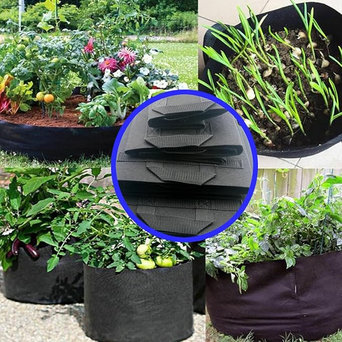 GROWTNT 5 Gallon Grow Bags 24 Pack,5 Gallon Fabric Pots,Garden Bags to Grow Vegetables,Planter Bag for Vegetables,Garden Pots with Two Handles.