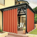 BONZER Outdoor Waterproof Curtains for Patio Wide Grommet Light Filtering Outside Curtains for Gazebo, Porch, Pergola, Pavilion, 1 Panel, 110W x 120L inch, Mecca Orange