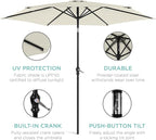 Best Choice Products 10ft Outdoor Table Compatible Steel Polyester Market Patio Umbrella w/Crank and Easy Push Button Tilt