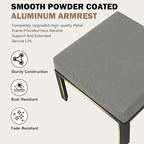 HOMREST Metal Outdoor Ottoman, 2-Piece Aluminum Footstool w/Removable Cushion, Multipurpose Footrest Stool Additional Seating, Set of 2 Outdoor Ottomans for Patio Deck (Dark Grey)
