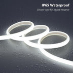 AC 110V COB LED Strip Lights Outdoor Waterproof 65.6ft, 6000K Cool White Super Bright 200W CRI 90+ LED Rope Light, IP65 Flexible Cuttable, for Bedroom Garden Commercial House