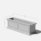 Veradek Brixton Window Box Plastic Planter - Large Rectangular Planter for Outdoor Balcony/Windowsill | Crack-Resistant All-Weather | Classic Estate Design for Flowers, Herbs, Succulents