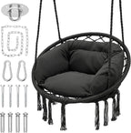 Monibloom Hanging Hammock Chair W/Large Padded Cushion, Macrame Swing Chair by Monibloom