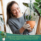 6 Pack Stackable Plant Support Stakes, 43inch Climbing Plant Sticks Structures for Monstera with Garden Ties, Durable Alternative to Moss Pole for Indoor Outdoor Plants