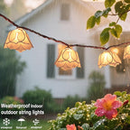 Decorative String Lights Plug in with 10 Incandescent Bulbs, Flower Garland Fairy Lights Connectable Weatherproof Outdoor Indoor for Wedding Garden Pergola Bedroom Porch Floral Home Decor (White)
