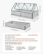 VEVOR 6x3x1FT Metal Raised Garden Bed with Greenhouse Cover, Outdoor Galvanized Planter Raised Beds for Gardening for Vegetables Flowers and Fruit