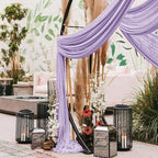 Outdoor Curtains Lilac Sheer Chiffon Wedding Arch Drape, 30 in x 18 ft Panel