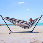 INNO STAGE Double Hammock with Tree Straps - Extra Large 2 Persons Hammock Portable Hanging Camping Bed for Patio, Backyard, Porch, Outdoor and Indoor Use - Soft Canvas Hammock with Carrying Bag