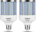 2 Pack 280W Equivalent LED Corn Light Bulb, 4000 Lumen 6500K Cool White Daylight 40W LED Corn Lamp,E26/E27 Medium Base,for Indoor Outdoor Warehouse Garage Basement Backyard Factory Barn and Many Area