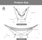 SUNCREAT 2-in-1 Hammocks Convertible Portable Double Hammock with Stand Included, Outdoor Hammock and Stand, Patented, Dark Grey with Tassel
