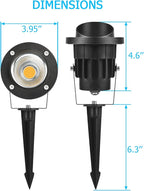 SUNVIE 20W Outdoor Spotlight LED Landscape Lighting 120V AC Waterproof Yard Spot Lights Outdoor with Stake for Tree Flag Lights 3000K Ultra Warm White Lawn Decorative Lamp with US 3-Plug in (2 Pack)