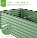 Best Choice Products 6x3x2ft Outdoor Metal Raised Garden Bed, Deep Root Box Planter for Vegetables, Flowers, Herbs, 269 Gallon Capacity, 100% Non Toxic Materials - Sage Green