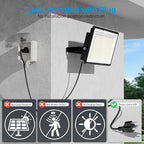 Olafus 2 Pack 200W LED Flood Light Outdoor, 18000LM Super Bright IP66 Waterproof Exterior Security Lights with Plug, 6500K Daylight White Exterior Floodlights for Stadium Yard Barn