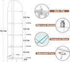 Crofy Foldable 5 Tier Corner Shelf, Metal Corner Plant Stand with White Frame and Transparent Shelves, Corner Display Rack Multipurpose Shelving Unit for Living Room, Bedroom, Bathroom