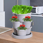 Vertical Strawberry Planter 3 Tier Hanging Vertical Gardening Stackable Planter, Hanging Strawberry Planter Pot for Strawberries, Flowers, Herbs, Vegetables with Removable Wheels and Hooks