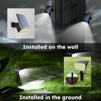 TECKNET Spot Lights Outdoor with 59 LED, 6 Pack Solar Lights Outdoor Waterproof IP65, Auto On/Off Solar Spot Lights, 3 Lighting Modes Solar Powered Garden, 2-in-1 Solars Landscape Light (Cool White)