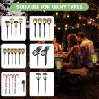 15 Pcs 8.25 Inch ABS Plastic Ground Spikes for Solar Torch Lights, Black Replacement Stakes for Garden Pathway Markers