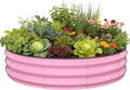 Galvanized Raised Garden Bed 4×4×1 FT, Round Metal Raised Garden Bed Outdoor Planter Box with Open Bottom, Rust-Resistant Steel Garden Bed for Vegetables Herbs Flowers, Easy Assembly