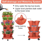 GameXcel Vertical Planter - 5 Tier Stackable Planter-Red