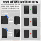 36 Pcs Outdoor Curtain Weights, Plastic Wrapped Heavy Duty Curtain Weights Magnetic Bottom Square Weight for Heavy Wind,Outside Curtain,Patio (Black)