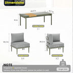 Sundale Outdoor 7 Pieces Metal Patio Furniture Set, Outdoor Sectional Sofa with 6 Inch Olefin Cushion, Modern Outdoor Conversation Sets for Backyard, Poolside, Sunroom
