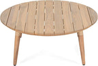 Christopher Knight Home Lalina Outdoor Coffee Table, Acacia Wood Accent Table with Slatted Panel Design, Round Patio Table for Garden Porch Balcony, Low Maintenance Outdoor Furniture, Natural