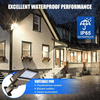 Juyace 150W LED Dusk to Dawn Flood Light, IP65 Waterproof Commercial Wall Building & Shoe Box Fixture, 5000K Daylight Outdoor Security Lighting for Barn, Street, Parking Lot, Warehouse, Yard 110-277V