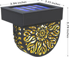 Solar Fence Lights 6 Pack Solar Deck Lights Waterproof LED Step Wall Outdoor Decorations Warm Yellow Decorative Lighting for Garden Backyard Yard Decor (Gold)