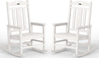 Ciokea Oversized Outdoor Rocking Chairs Set of 2, 380lbs Heavy-Duty Large Patio Rocker, High Back Cozy Porch Chairs, Weather Resistant Patio Rocking Chairs for Outside, Fire Pit, Deck, White